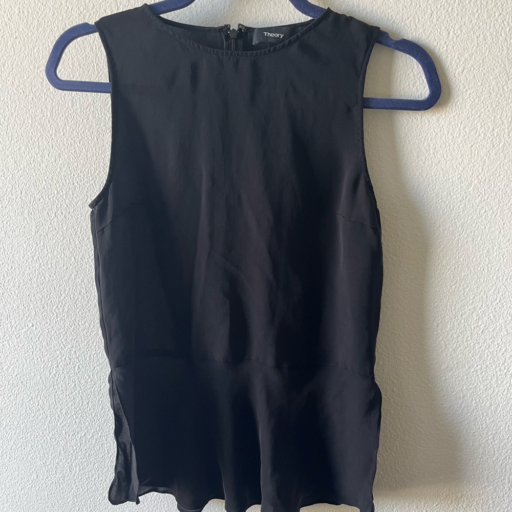 100% silk theory peplum blouse